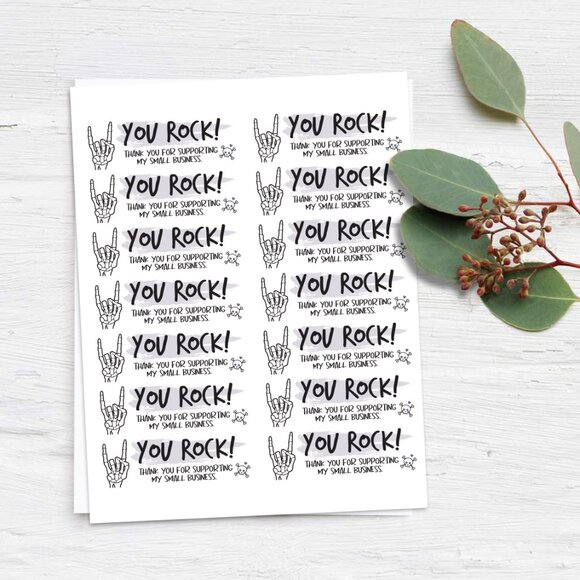 NEW - You Rock! Sticker Labels – (48 ct) - Picture 2 of 5